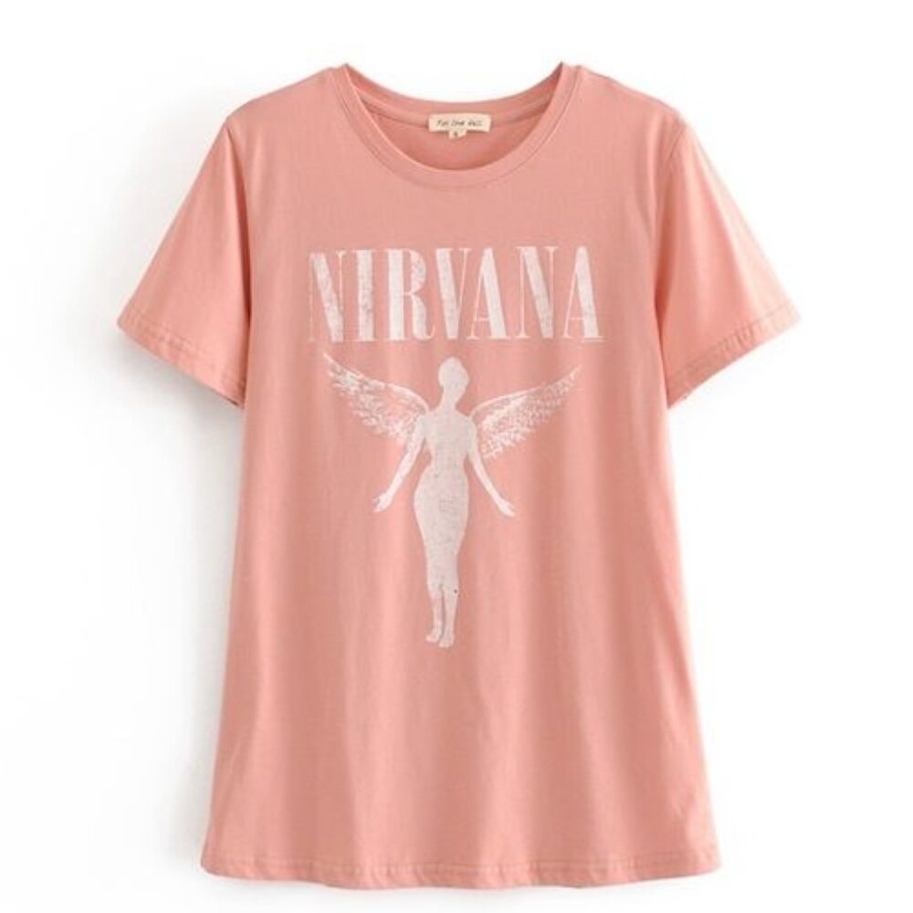 Pink Nirvana Angel Tour Concert Vintage Tee